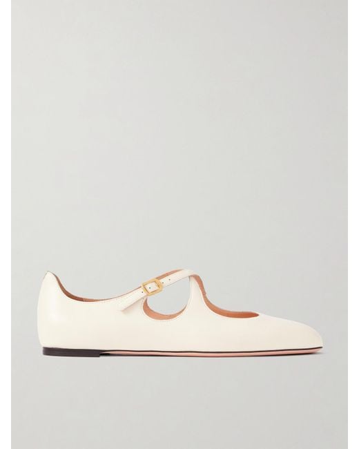 Bally Natural Beliska Leather Mary Jane Ballet Flats