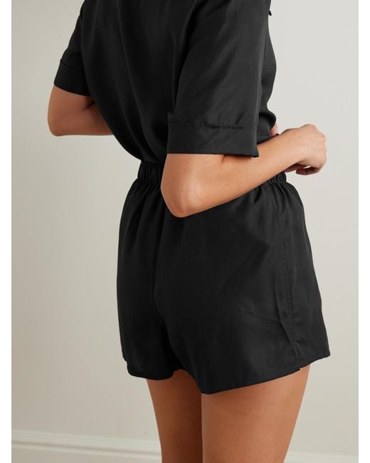 CDLP Black Tencel Lyocell Pajama Shorts