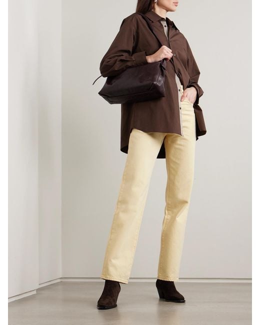 SLVRLAKE Denim Natural London Cropped High-Rise Straight-Leg Jeans