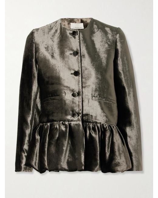 LIBEROWE Black Velvet Peplum Jacket