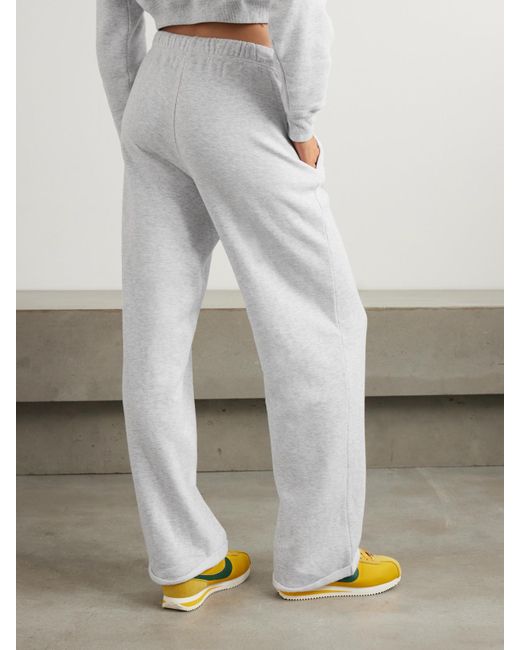 Pantalon De Survêtement Droit En Jersey De Coton Mélangé, Light Heather Skims en coloris White