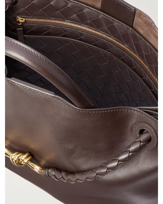 Bottega Veneta Gray Andiamo Mittelgroße Tote Aus Leder