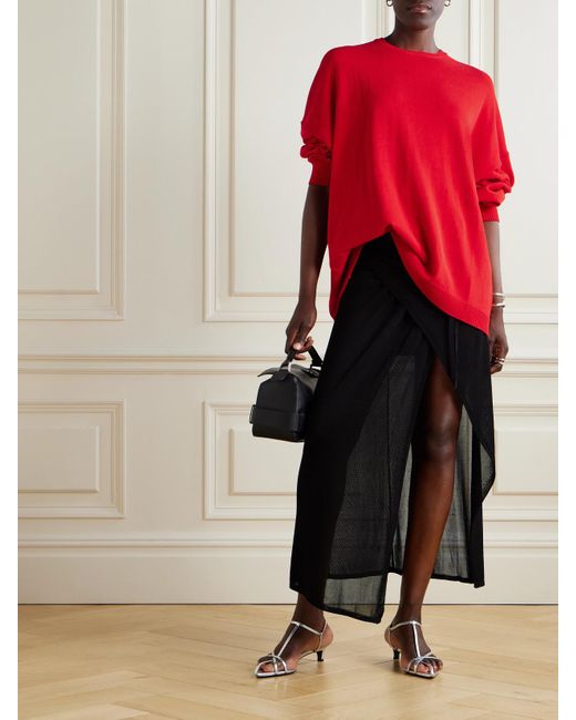 Frankie Shop Red Basel Cotton-Blend Sweater