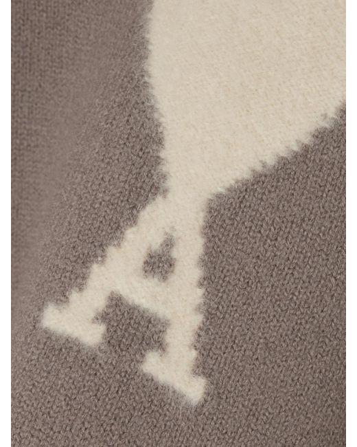 AMI Gray Adc Wollpullover Mit Intarsienmotiv