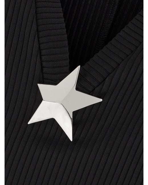 Area Black Oberteil Aus Geripptem Jersey Mit Verzierung