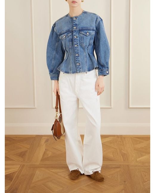 FRAME Blue The Nipped Denim Jacket