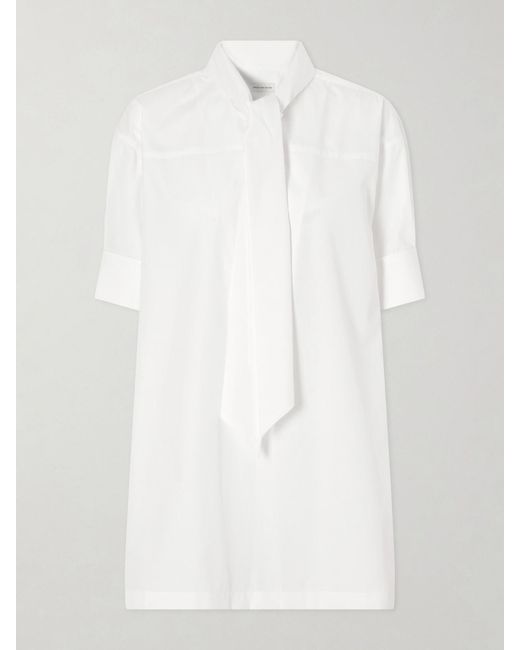 Dries Van Noten White Tie-Detailed Cotton-Poplin Blouse