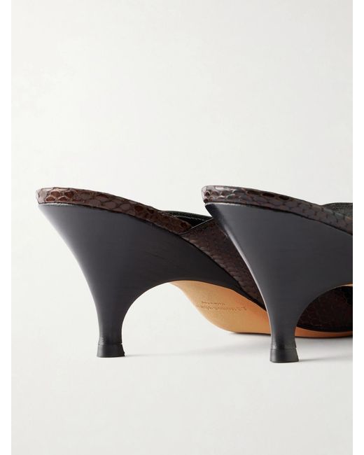Le Monde Beryl Multicolor Petra 70 Snake-Effect Leather Mules