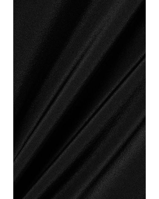 Balenciaga Black Draped Wrap-Effect Silk Crepe De Chine Mini Dress