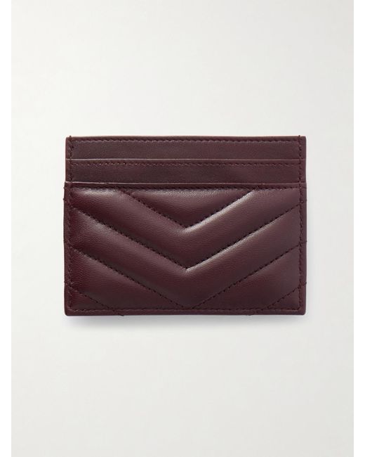Saint Laurent Purple Cassandre Matelassé Leather Cardholder