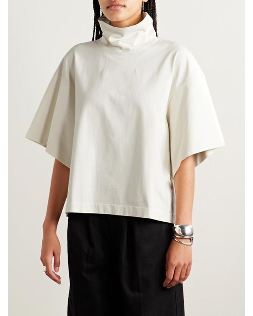 RÙADH White The Orbital Organic Cotton-Jersey Turtleneck T-Shirt
