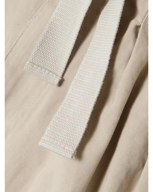 Isabel Marant Natural Nirma Pleated Cotton And Linen-Blend Twill Shorts
