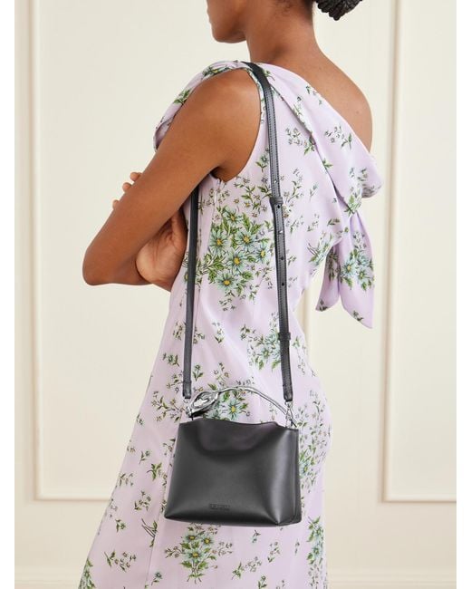 Erdem Black Bloom Mini Leather Clutch