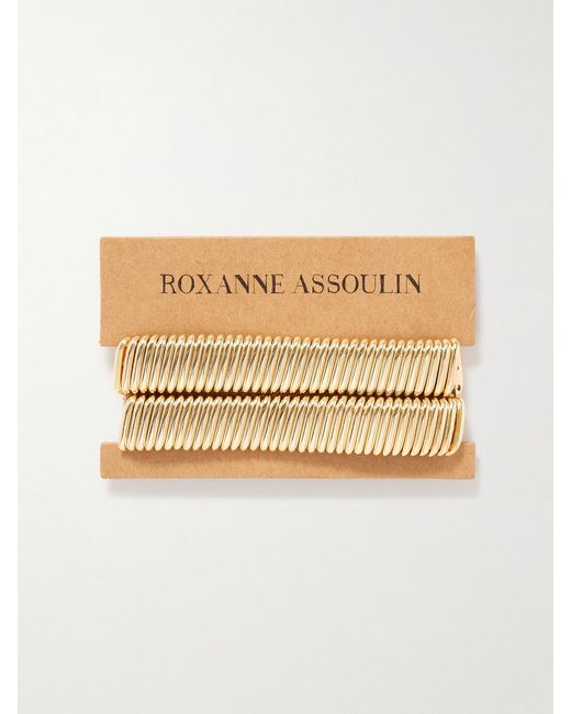 Roxanne Assoulin Metallic Rolling Set Of Two-Tone Bracelets