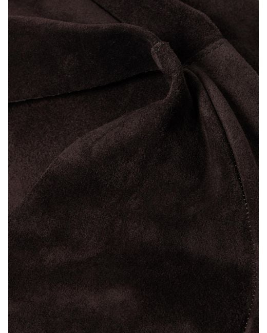 The Row Black Bindle Small Suede Shoulder Bag