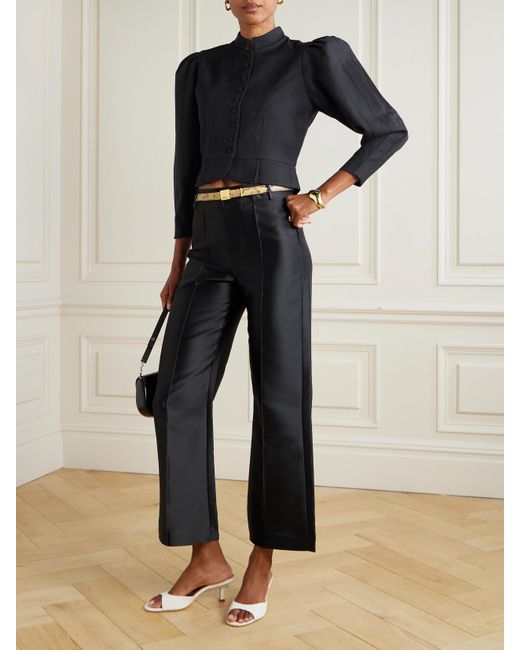 D'Estree Black Amoako Jacke Aus Woll-Twill