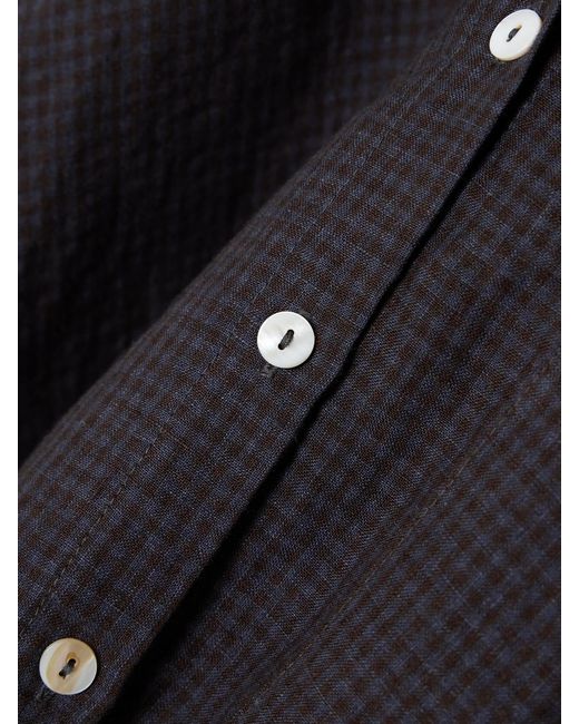 Deiji Studios Black 03 Checked Linen Pajama Set