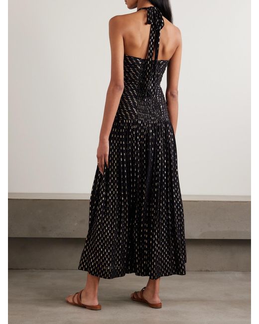 Zimmermann Daylight Cutout Fil Coup-Voile Halterneck Midi Dress in Black |  Lyst Australia