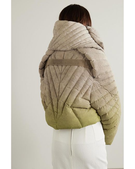 Rick Owens Natural Radiance Convertible Quilted Shell Down Jacket