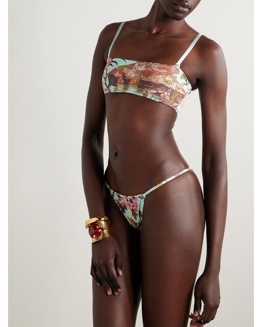 Culotte De Bikini À Ficelles Signature Swim X Roberto Cavalli, Fagianella Skims en coloris White