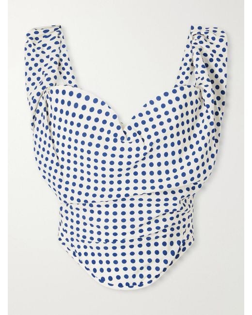 Vivienne Westwood Blue Sunday Polka-Dot Poplin Corset Top