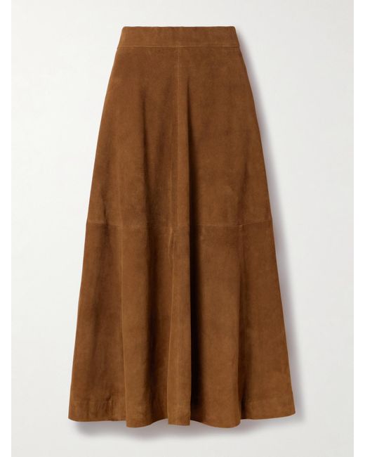 Rohe Brown Suede Midi Skirt