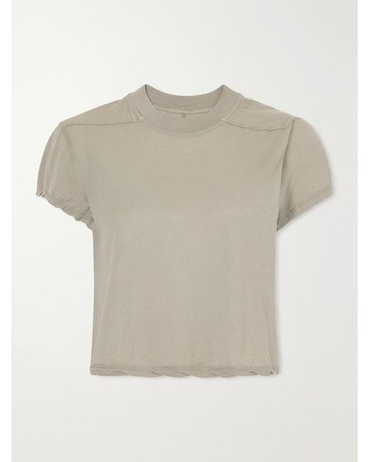 Rick Owens Natural Drkshdw Cropped Cotton-Jersey T-Shirt