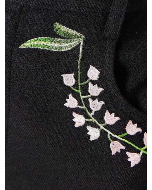 Alix Of Bohemia Black Bunny Schlaghose Aus Woll-Twill Mit Stickereien