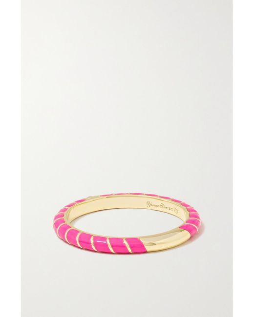 Yvonne Léon Pink Alliance 9-Karat, Enamel And Diamond Ring