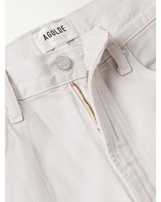 Agolde White Low Curve Halbhohe Jeans Mit Weitem Bein
