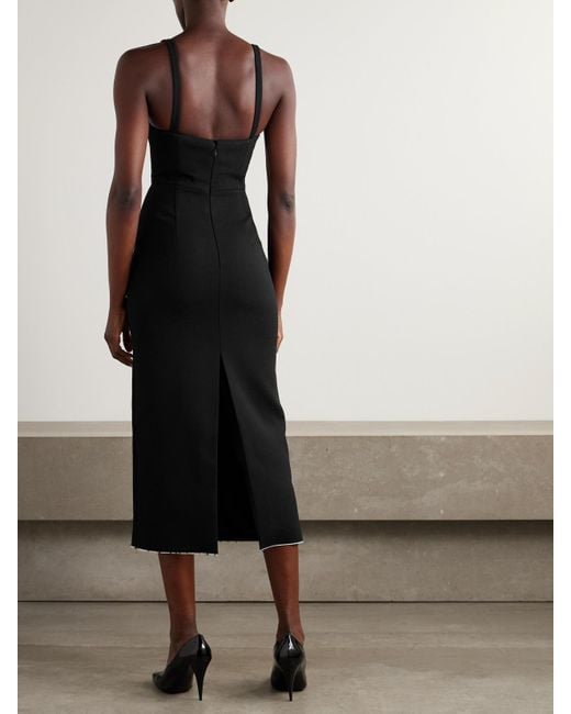 Givenchy Black Wool-Blend Midi Dress