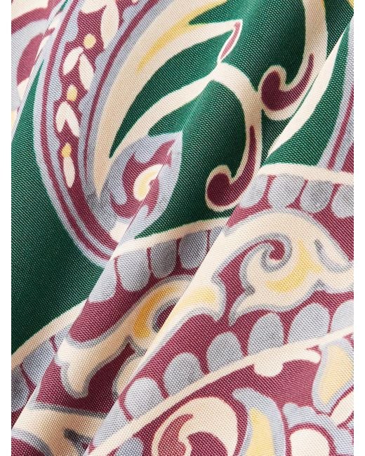 Etro White Asymmetric Open-Back Paisley-Print Stretch-Jersey Dress