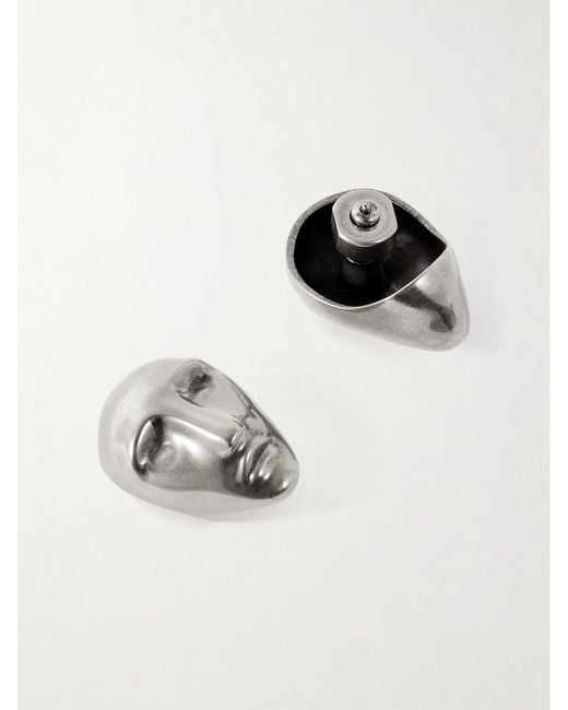 Khaite Metallic Visage-Tone Earrings