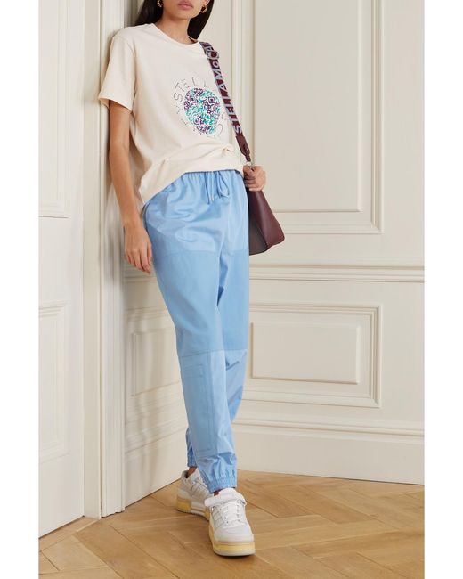 Stella McCartney Blue Net Sustain Kara Paneled Organic Cotton-Ripstop And Shell Track Pants