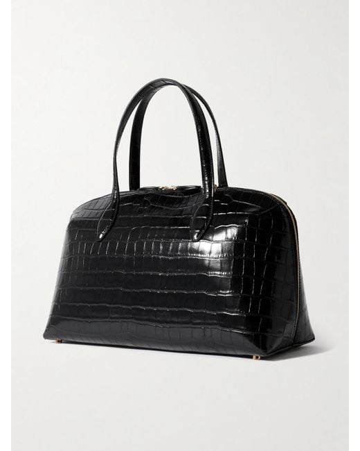 Totême  Black Croc-Effect Leather Tote