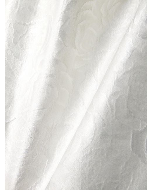 ShuShu/Tong White Cold-Shoulder Bow-Embellished Jacquard Mini Dress