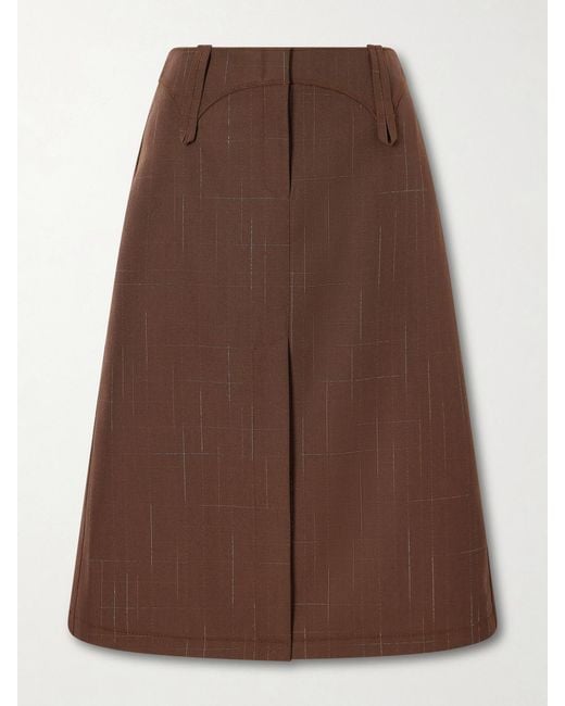 Tory Burch Brown Wool-Blend Knee-Length Skirt