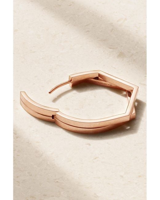 Repossi Natural Antifer Medium 18-Karat Rose Diamond Single Hoop Earring