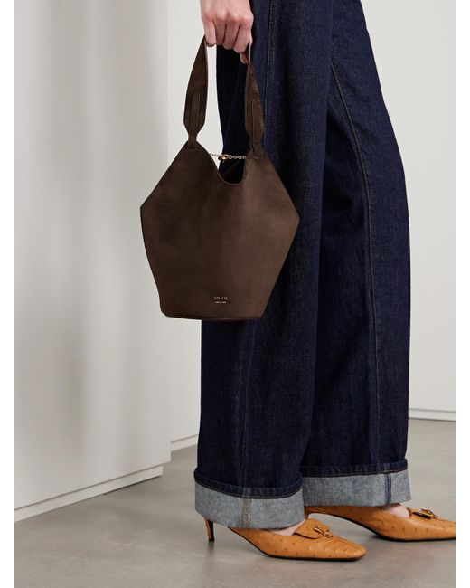 Khaite Brown Lotus Small Suede Tote