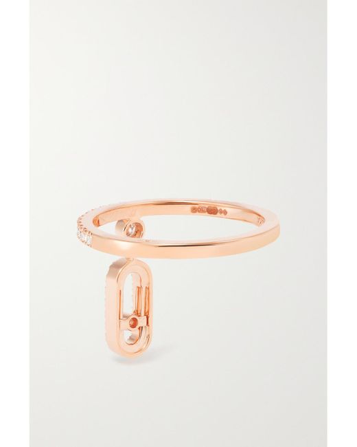 Messika Natural Move Uno Tassel 18-Karat Rose Diamond Ring