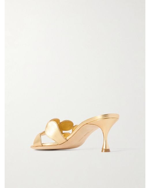 Sandales En Cuir Métallisé Haribalmu 50 Manolo Blahnik en coloris Natural