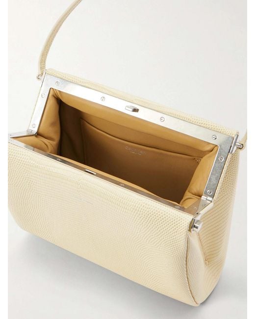 Calvin Klein Natural Tina Snake-Effect Leather Clutch Bag