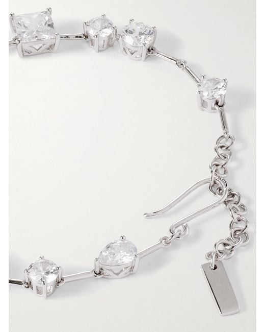 Completedworks White Delicate Rhodium-Plated Cubic Zirconia Bracelet