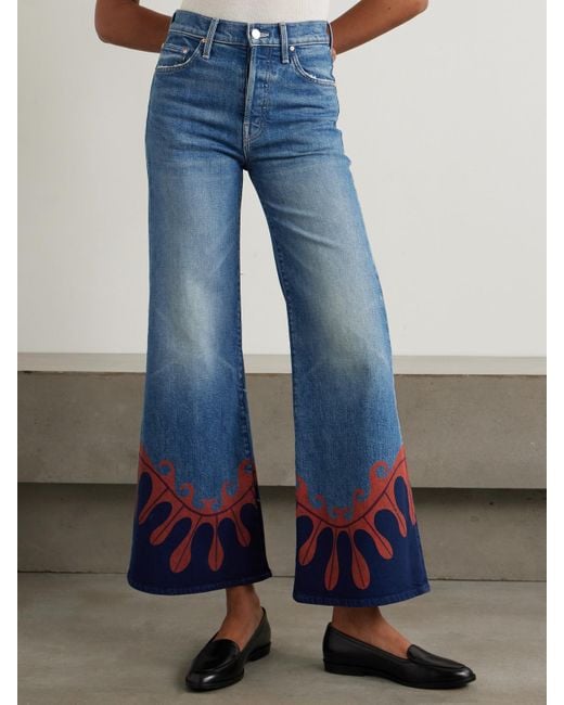Mother Blue La Doublej The Tomcat Roller Schlaghose Mit Prints