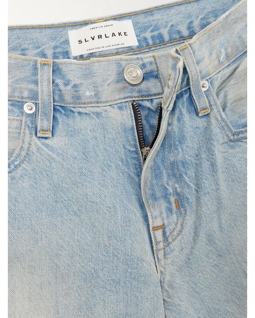 SLVRLAKE Denim Blue Mica Relaxed Low-Rise Wide-Leg Jeans