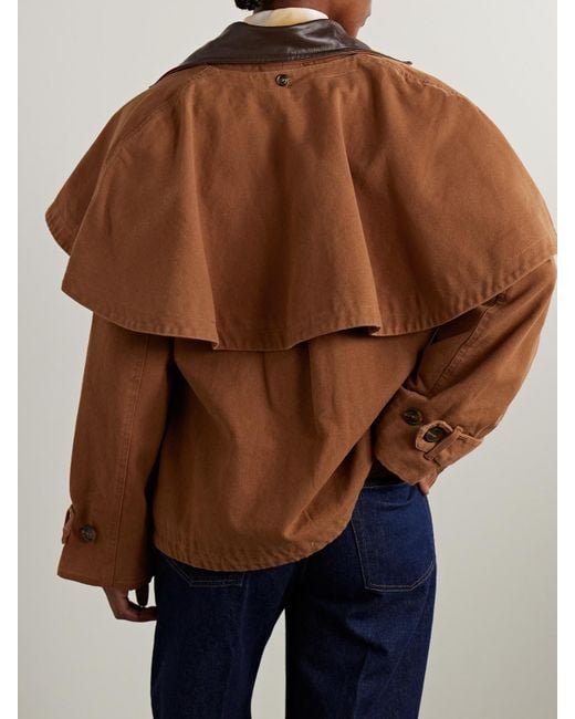 Sea Brown Carolyn Cape-Effect Cotton-Canvas Jacket