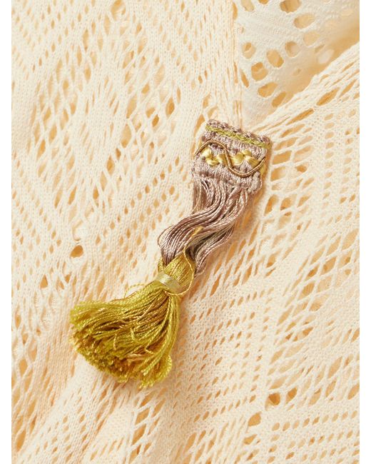 Thank You Have A Good Day Natural Tasseled Lace Kaftan