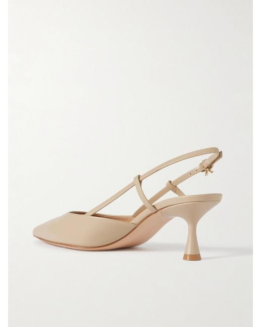 Gianvito Rossi Natural Ascent 55 Leather Slingback Pumps