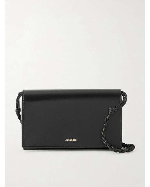 Jil Sander Black Tangle Leather Shoulder Bag