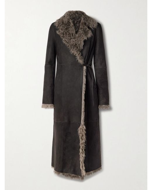 Nour Hammour Black Joni Reversible Shearling Coat